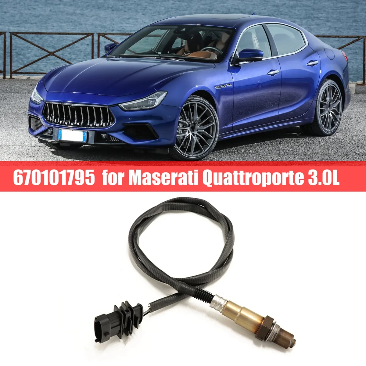 670101795 Кислородный датчик соотношения воздуха и топлива кислородный датчик автомобиля для Maserati Quattroporte 3.0L Изображение 3