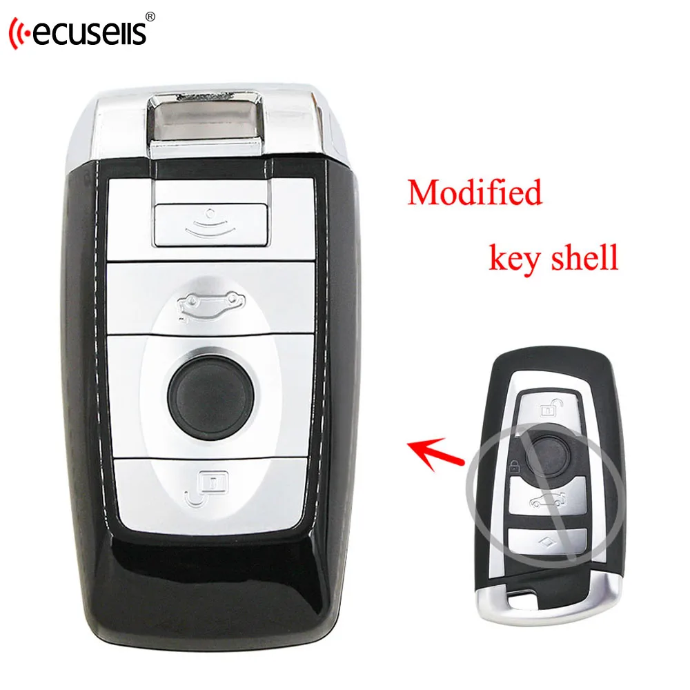 Ecusells Модифицированный Роскошный Чехол Для BMW CAS4 F 3 7 5 Серии E90 E92 E93 E91 X5 с 4 Кнопками Smart Remote Key Shell Case Fob Изображение 0