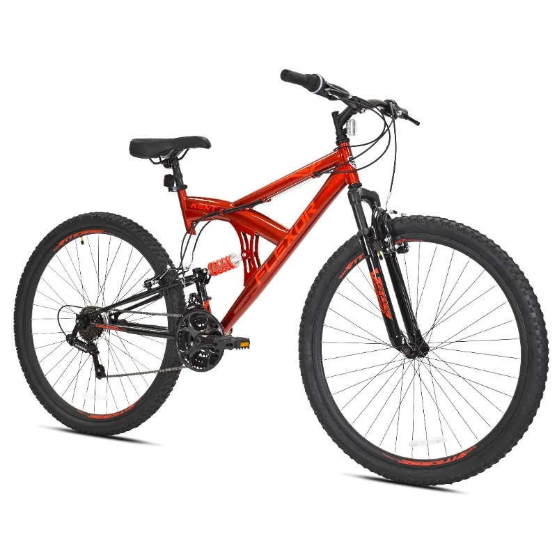 Мужской горный велосипед с двойной подвеской, красный дорожный велосипед из углеродистой стали Изображение 1