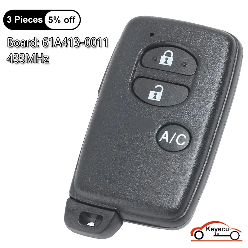 KEYECU 3 Кнопки 433 МГц для Toyota Prius 2010 2011 2012 2013 2014 2015 Auto Smart Remote Control Key Fob Board ID: 61A413-0011 Изображение 0