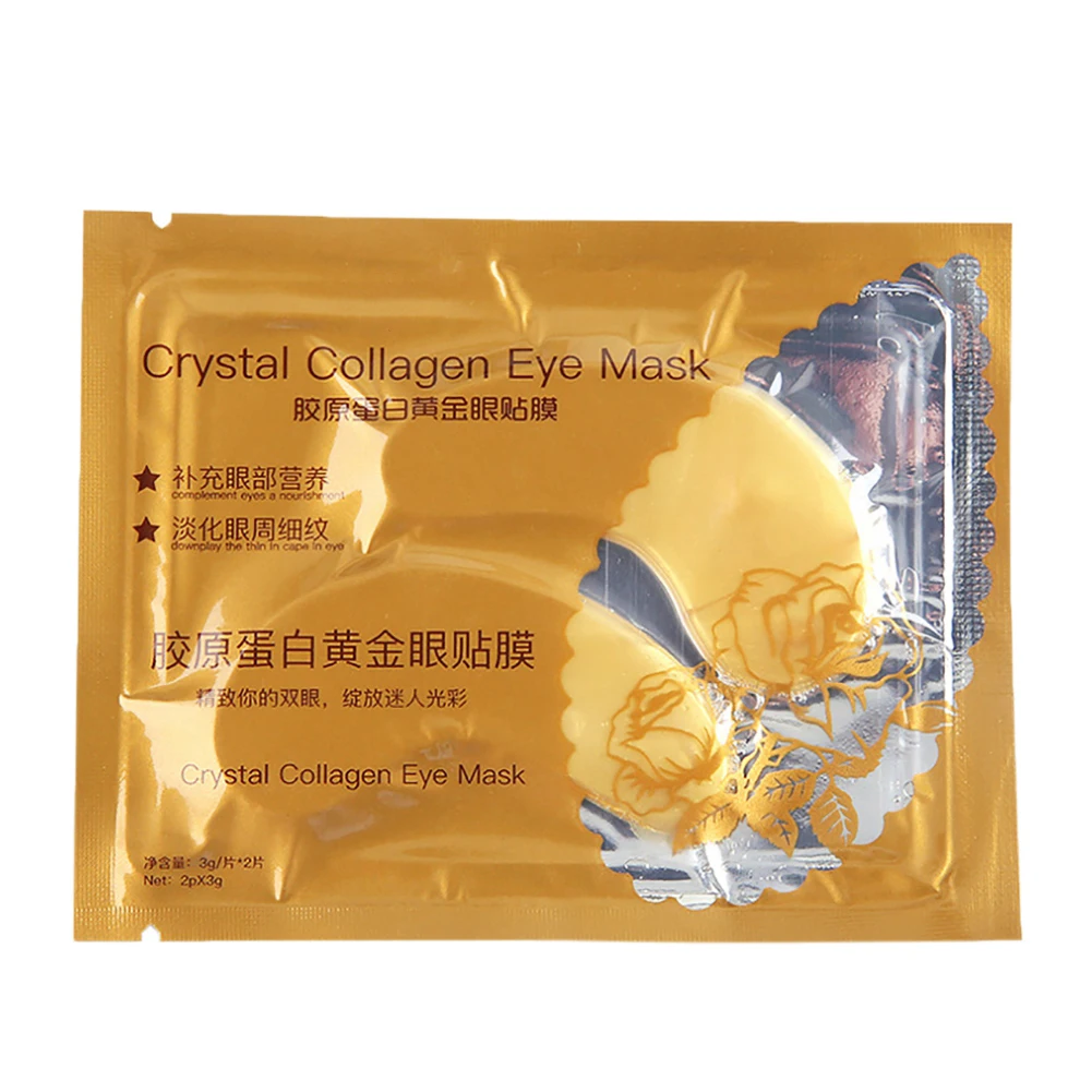 6 г x 10шт Хрустальных коллагеновых золотых масок для глаз Против провисания морщин, увлажняющих питательных веществ, уменьшения темных кругов, лечения мешков под глазами. Изображение 2