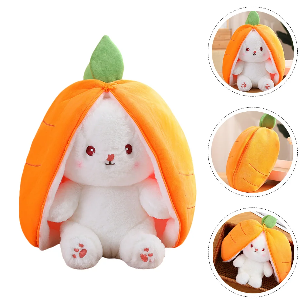 Плюшевые игрушки для девочек, мягкие Прячущиеся Морковки, креативный Мультяшный Кролик из полипропиленового хлопка, Кролик, Маленькие животные Изображение 0