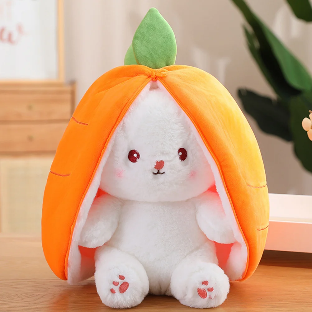 Плюшевые игрушки для девочек, мягкие Прячущиеся Морковки, креативный Мультяшный Кролик из полипропиленового хлопка, Кролик, Маленькие животные Изображение 3