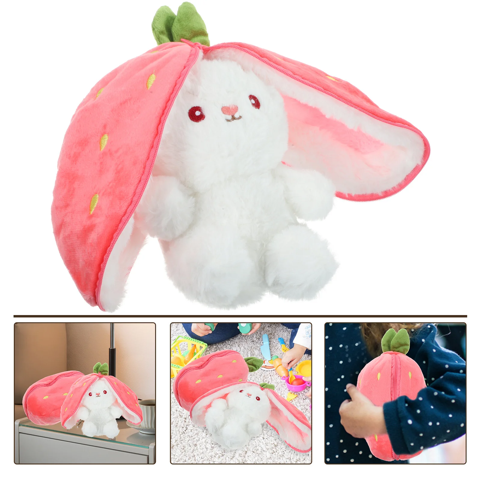 Плюшевые игрушки для девочек, мягкие Прячущиеся Морковки, креативный Мультяшный Кролик из полипропиленового хлопка, Кролик, Маленькие животные Изображение 4