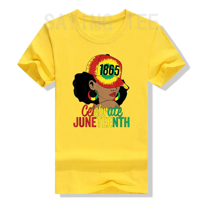 Девятнадцатого июня 1865 года Отпразднуйте День свободы, афроамериканская женская футболка, Черная футболка с графическим рисунком 