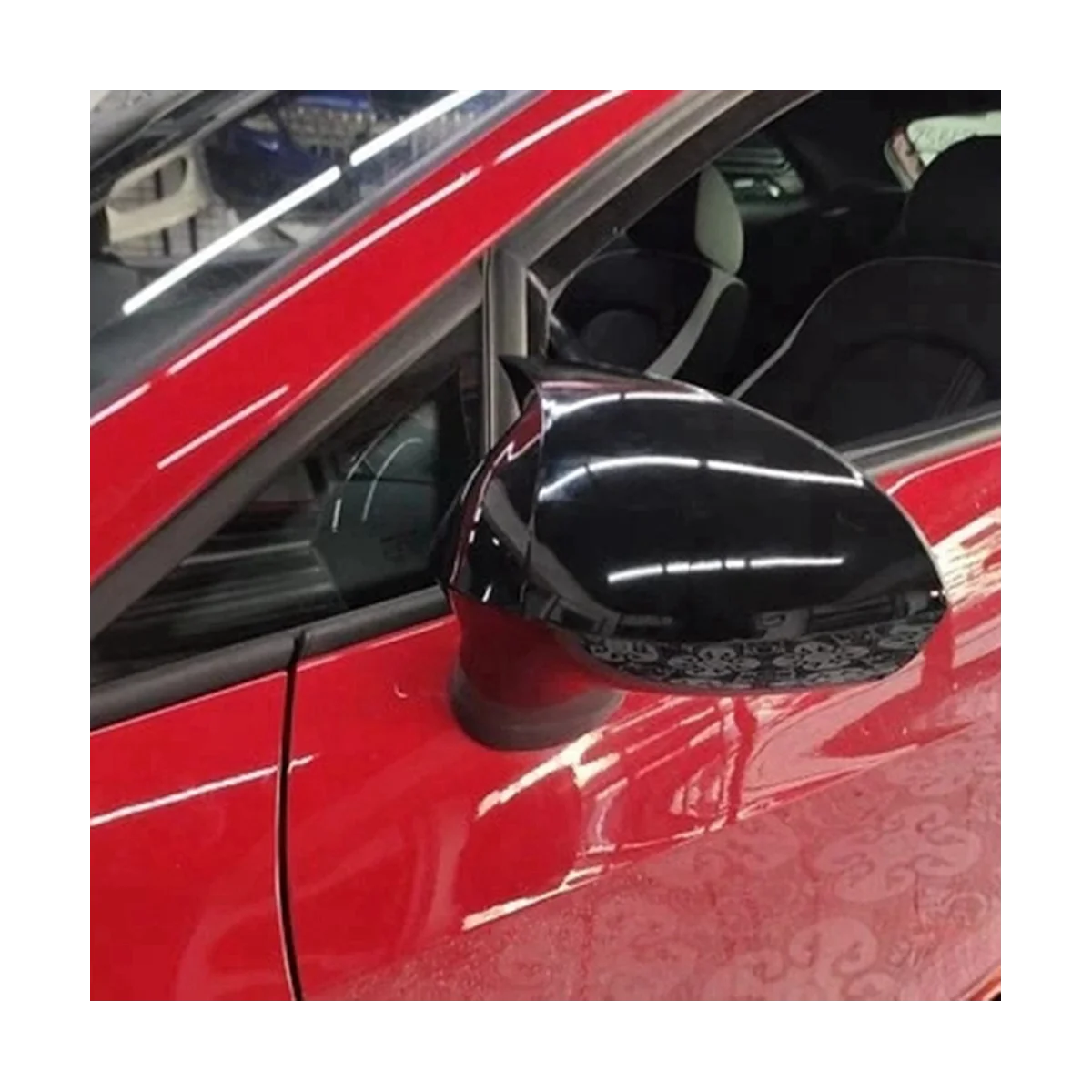 Крышки автомобильных зеркал заднего вида для Seat LEON 1P IBIZA 6J EXEO 3R 2008-2017 Внешняя часть бокового вида сзади (черная) Изображение 3