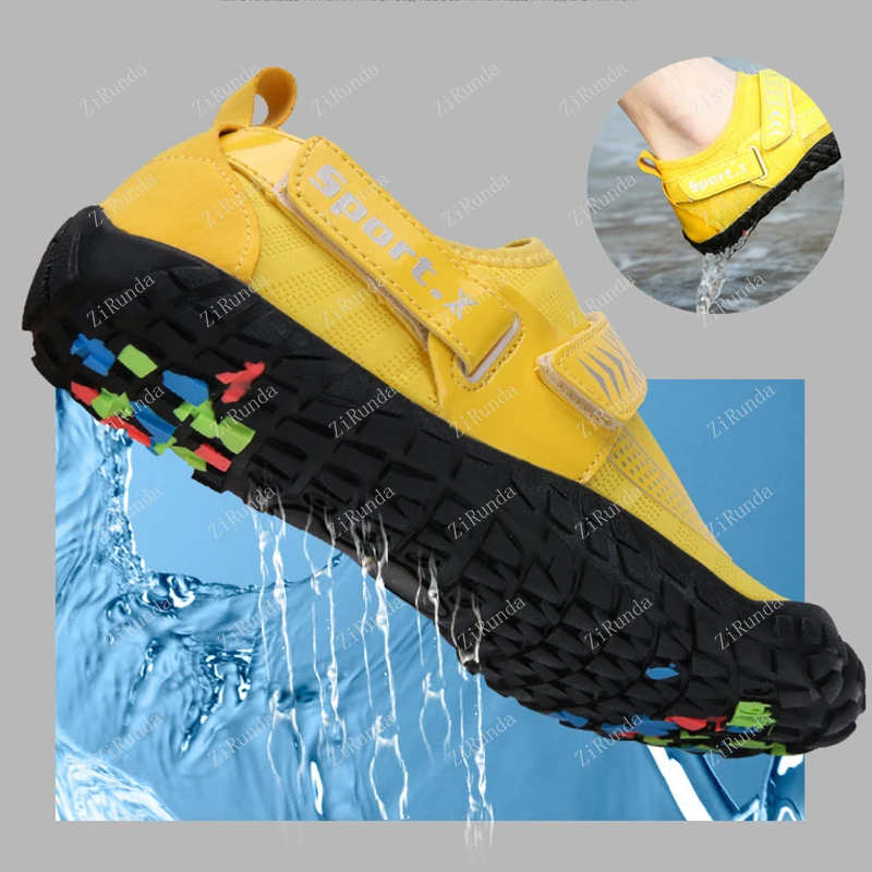 Мужская и женская обувь для водных видов спорта, обувь для подводного плавания, пляжная обувь с защитой от порезов, нескользящая быстросохнущая обувь для плавания в форме амфибии Изображение 5
