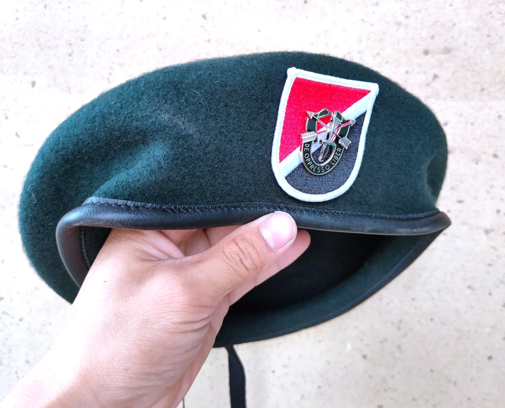 Все размеры Шерстяной черновато-зеленый берет 6-й группы спецназа армии США, ЗНАКИ ОТЛИЧИЯ СПЕЦНАЗА SF, военная шляпа 1963 ~ 1971 Изображение 1