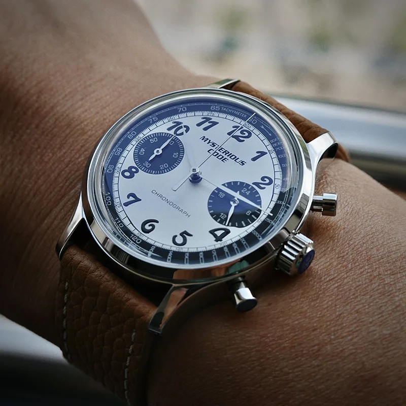Женские кварцевые часы с хронографом Pilot Watch из нержавеющей стали, водонепроницаемые многофункциональные часы Vk64 35 мм, винтажные наручные часы Изображение 4
