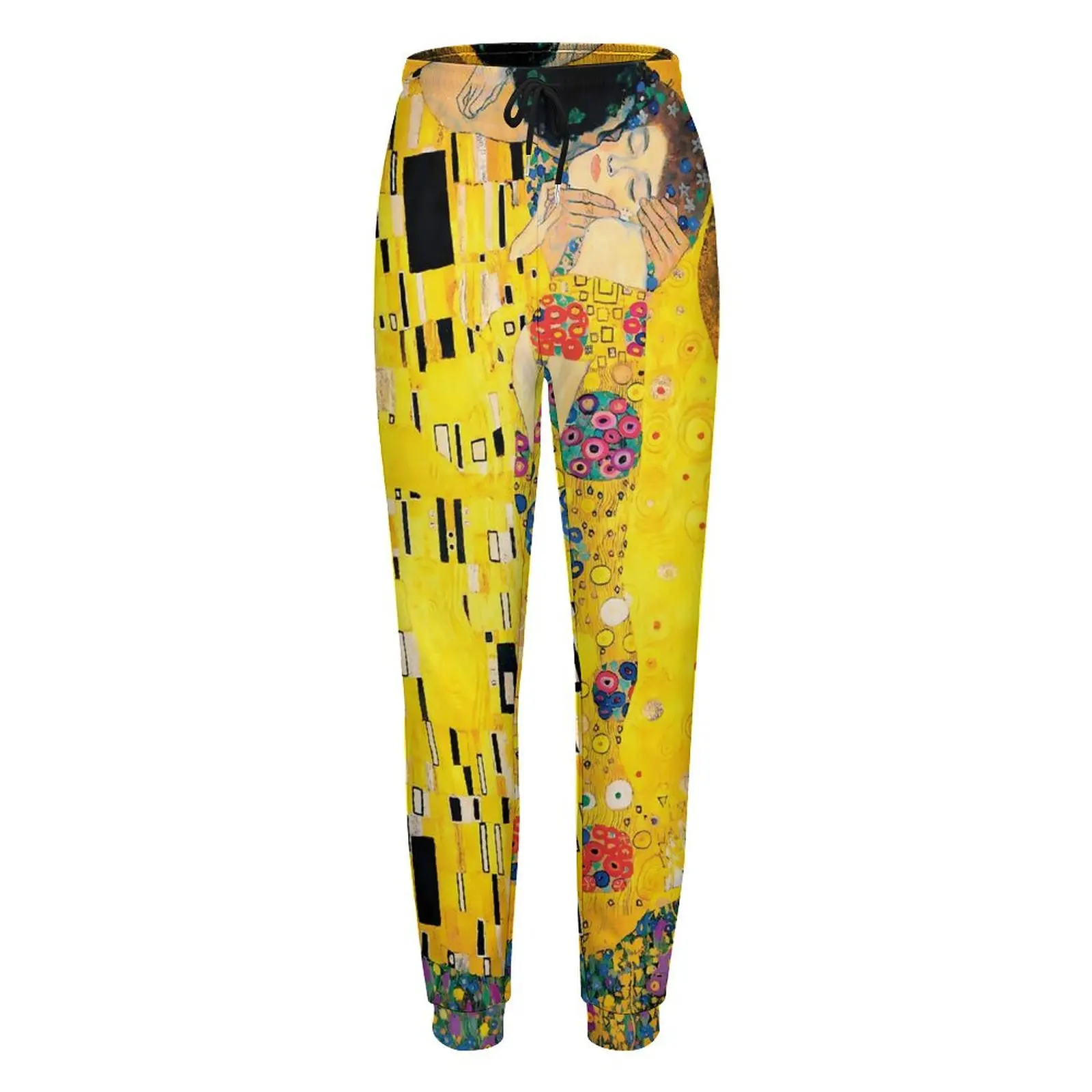 Арт-брюки Gustav Klimt Autumn The Kiss, повседневные спортивные брюки, женская уличная одежда, графические брюки, Большой размер 3XL Изображение 2