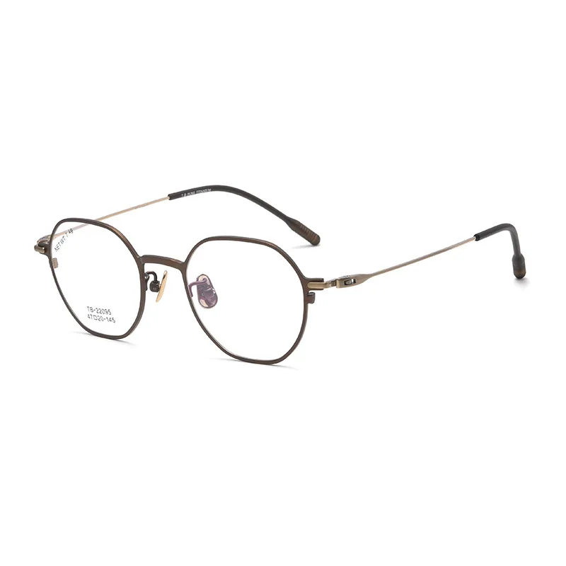 Модные Удобные очки FIRADA, винтажные ультралегкие очки из чистого титана, оправа для очков по рецепту для мужчин и женщин, 22095 ТБ Изображение 5