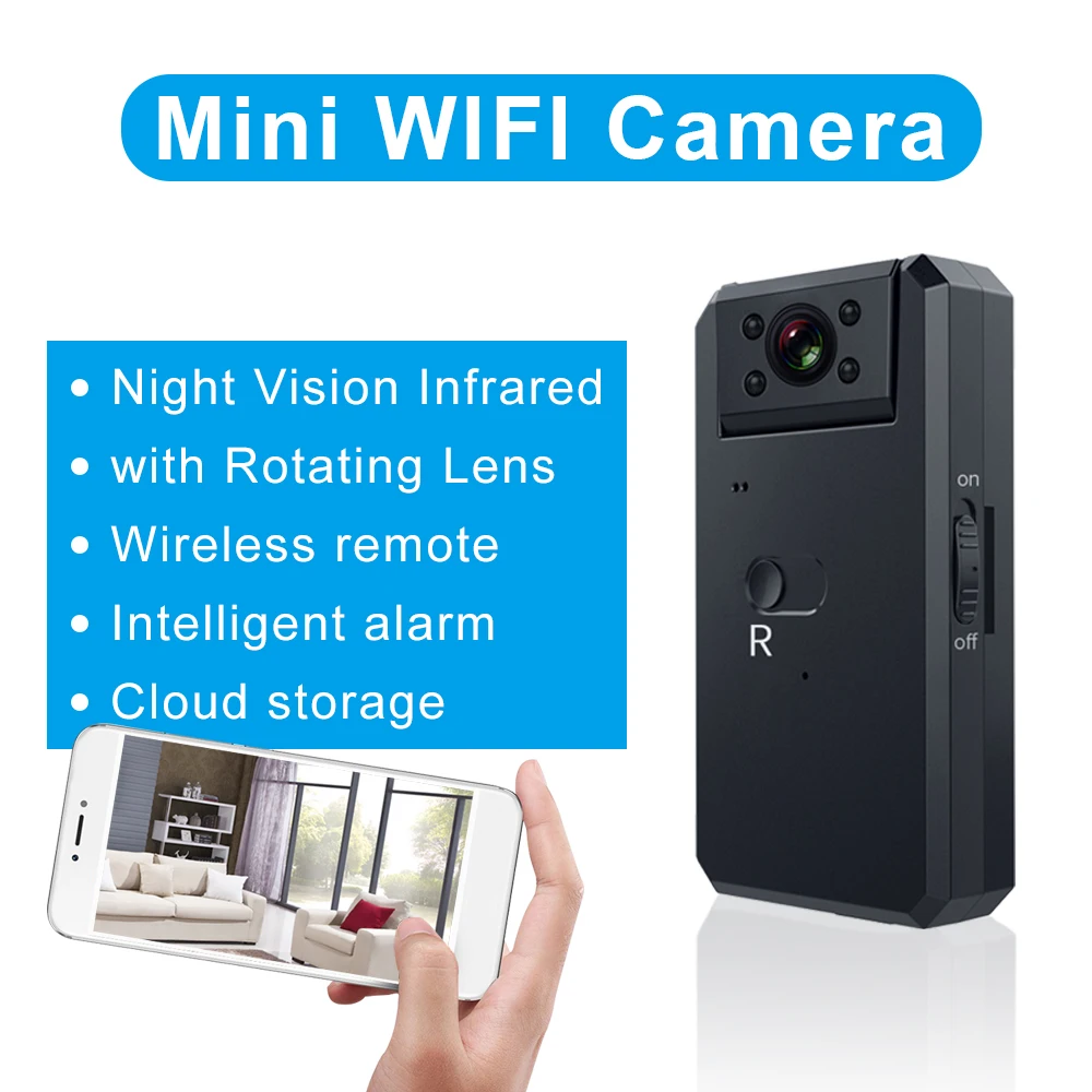 Мини-камера HD WIFI, веб-камера-рекордер для удаленного мониторинга внутри и снаружи помещений, защита безопасности, секретный видеомагнитофон Изображение 0