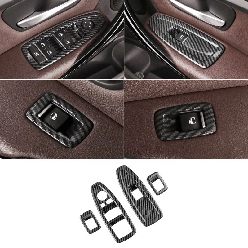 Для BMW 1 3 4 Серии 3GT F20 F30 F31 F32 F34 F36 Кнопка Подъема Оконного Стекла Украшение Панели из ABS Углеродного Волокна Изображение 2