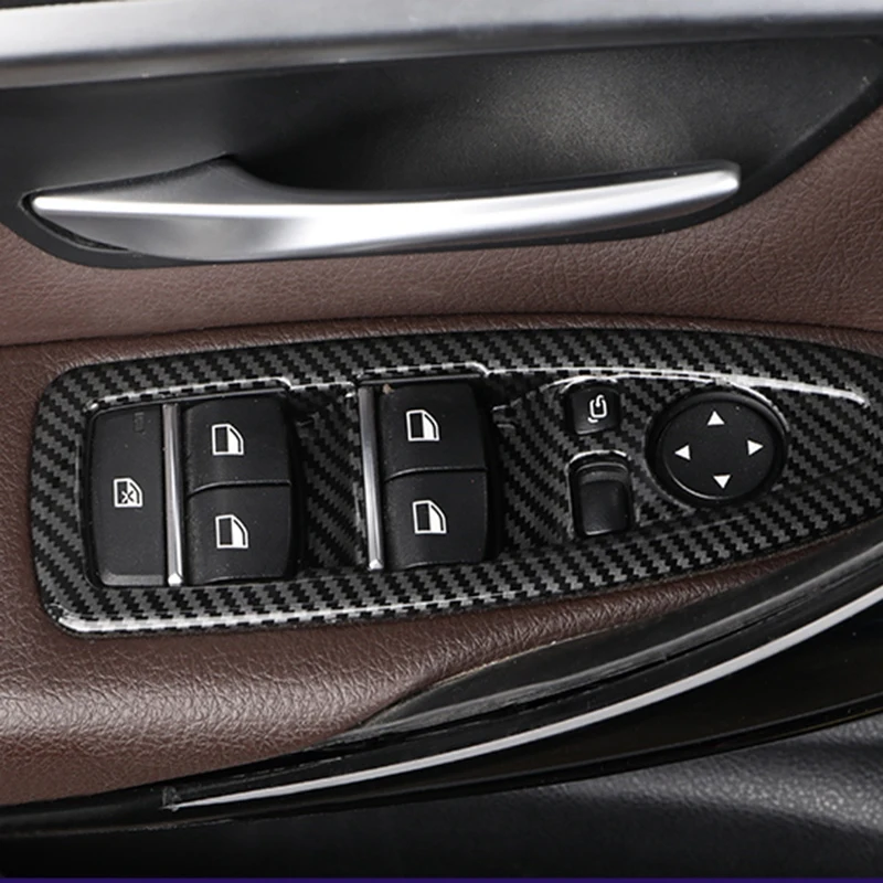 Для BMW 1 3 4 Серии 3GT F20 F30 F31 F32 F34 F36 Кнопка Подъема Оконного Стекла Украшение Панели из ABS Углеродного Волокна Изображение 4