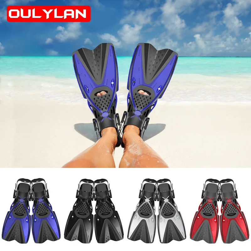 Регулируемые мужские и женские кроссовки Oulylan для плавания вольным стилем, тренировок по дайвингу, силиконовые профессиональные ласты для дайвинга Изображение 0