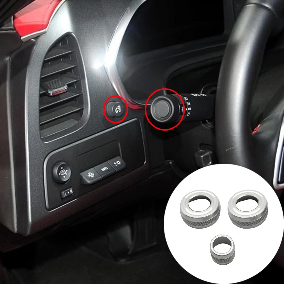 Кольцо для украшения стержня автомобильного циферблата для 2014-2019 Chevy C7 Corvette С алюминиевой отделкой, Аксессуары для интерьера, 3 шт., синий Изображение 3