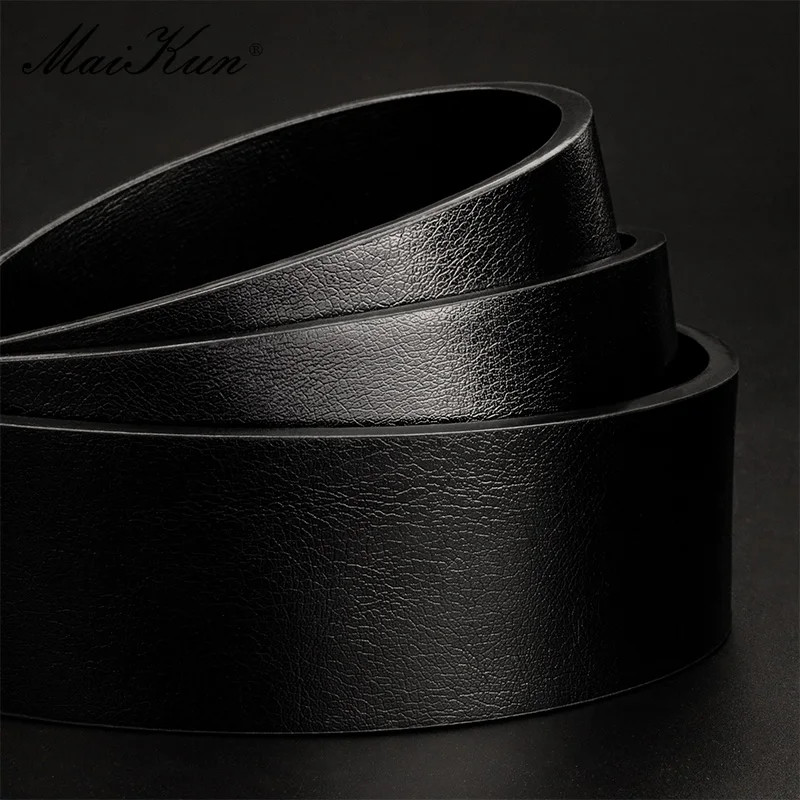 Мужской винтажный повседневный ремень Maikun с черной пряжкой, универсальный кожаный широкий ремень для студентов Изображение 4