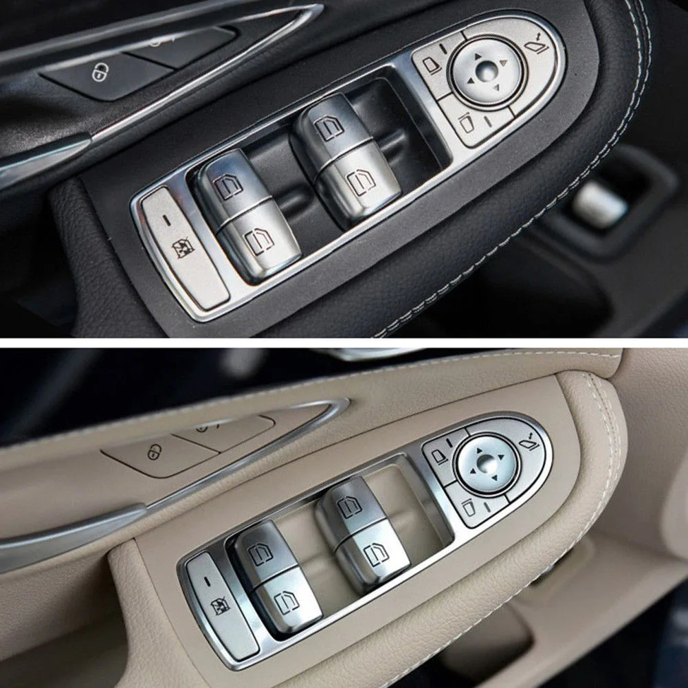Крышка кнопки подъема стекла окна автомобиля, Автоаксессуары, Крышка кнопки переключателя управления подъемом стекла окна для Benz C Class W205 GLC 2015 Изображение 2