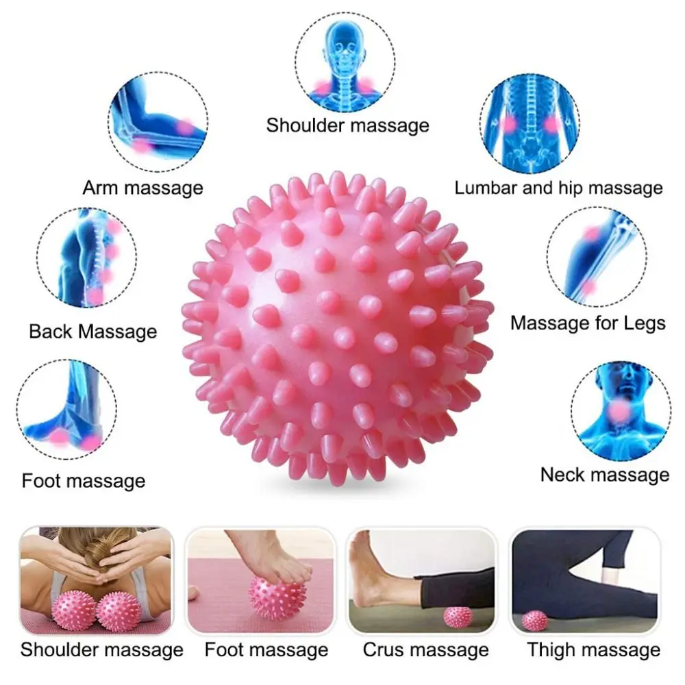Надувные массажные мячи для йоги с рельефом тела, ПВХ Спортивный мяч для фитнеса, колючий массажный инструмент для мужчин Изображение 3