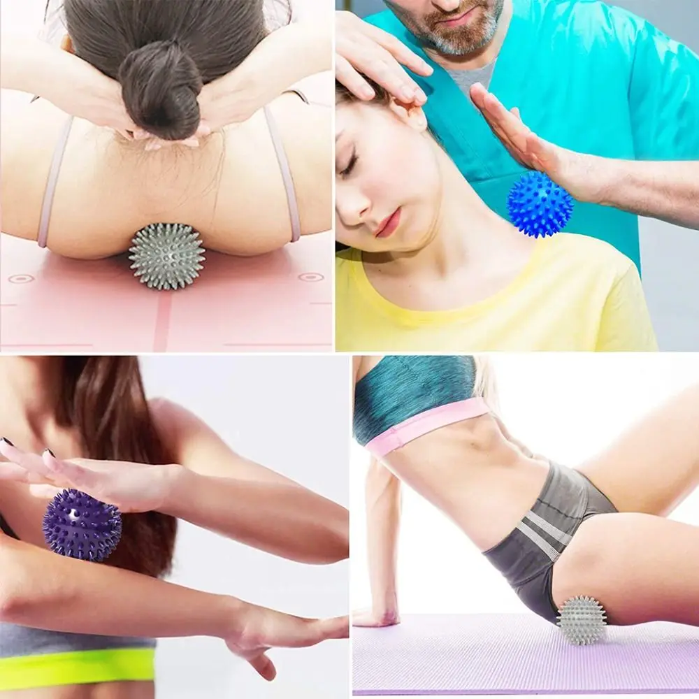 Надувные массажные мячи для йоги с рельефом тела, ПВХ Спортивный мяч для фитнеса, колючий массажный инструмент для мужчин Изображение 4