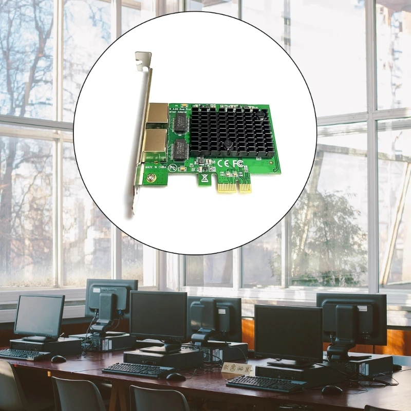 Двухпортовый сетевой адаптер PCIE до 2,5 Гбит/с с частотой 2,5 Ггц для настольных ПК Изображение 3