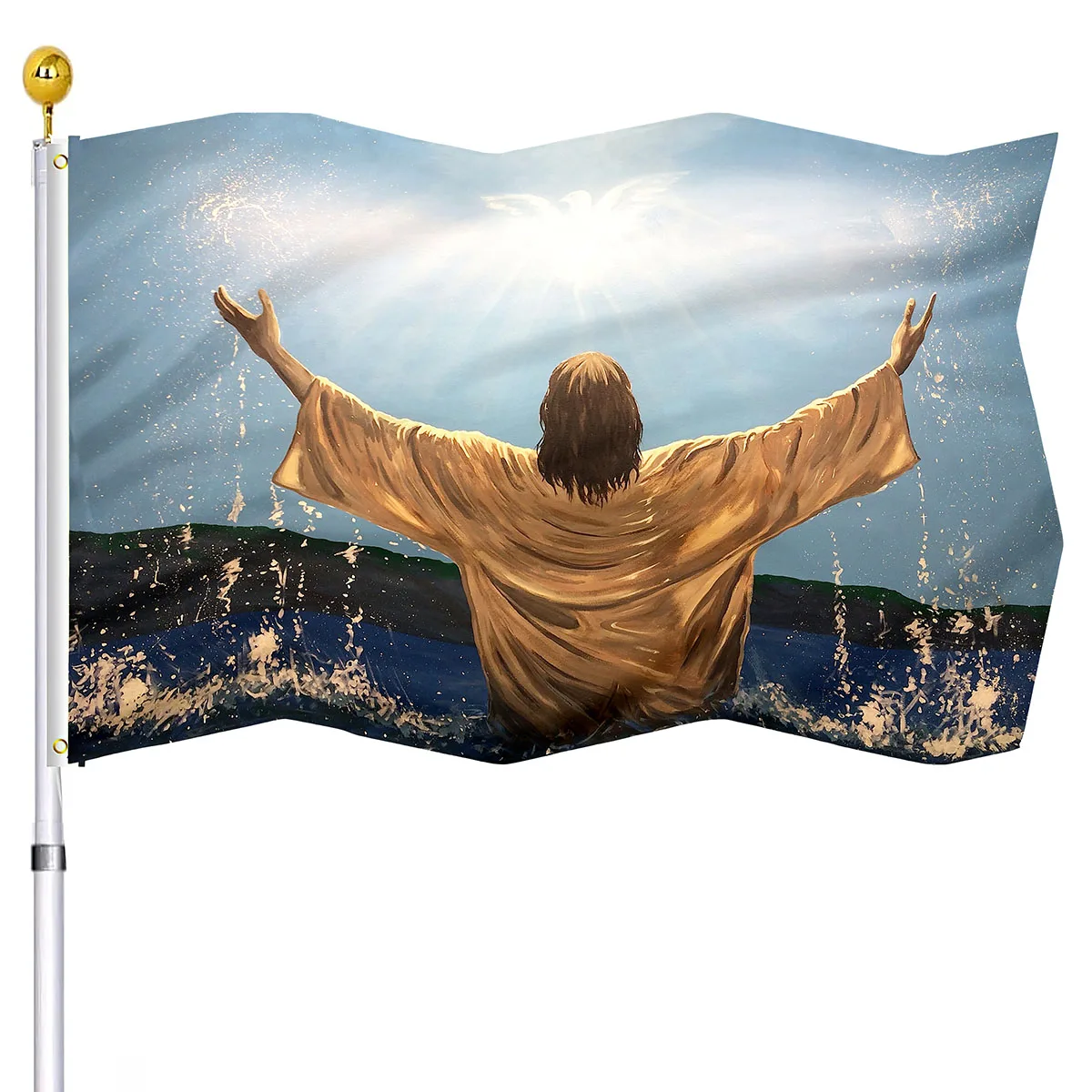 Флаг религии Иисуса Христа, Флаги веры, садовые флаги для дома, вечеринки, украшения для гостиной на открытом воздухе, полиэстеровые флаги для двора Изображение 3