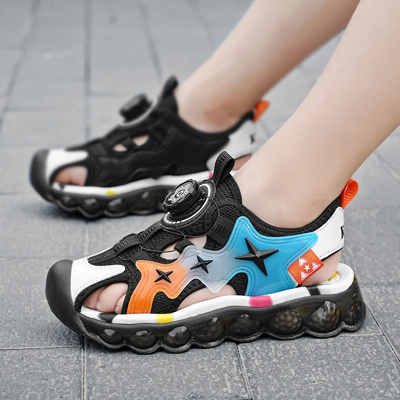 2023 Летняя детская модная обувь, нескользящие уличные сандалии, Дышащая обувь для девочек, Дизайнерская спортивная обувь для мальчиков Изображение 4