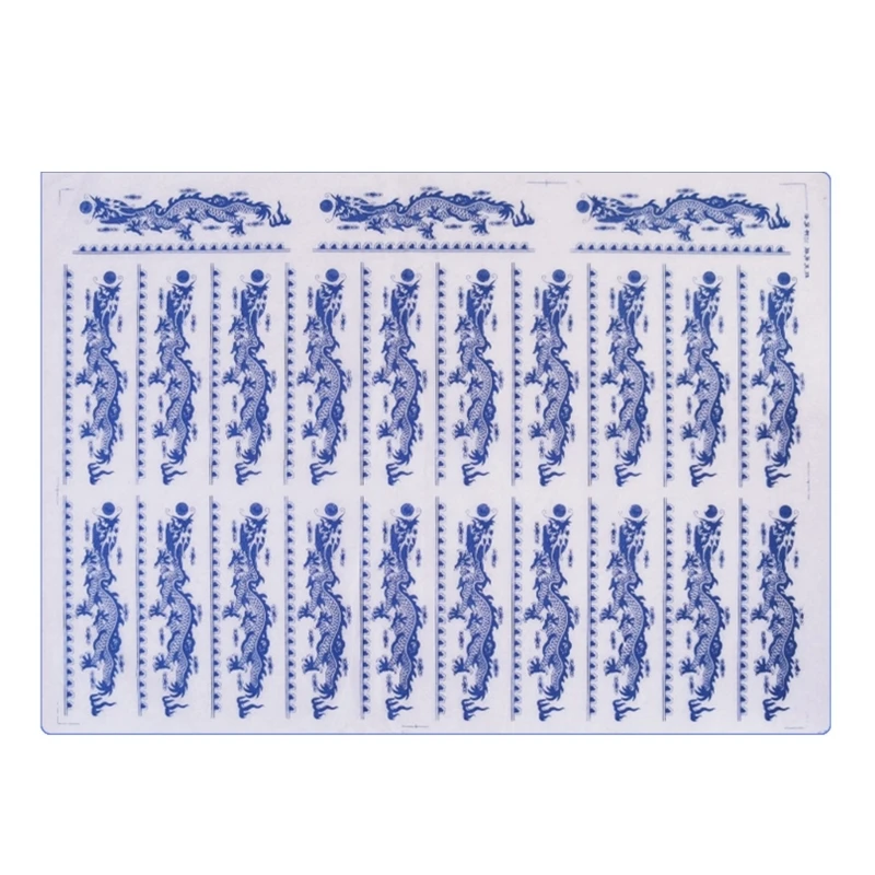 Фарфоровая переводная бумага Керамические переводные картинки сине-белые фарфоровые простые переводные картинки G5AB Изображение 2