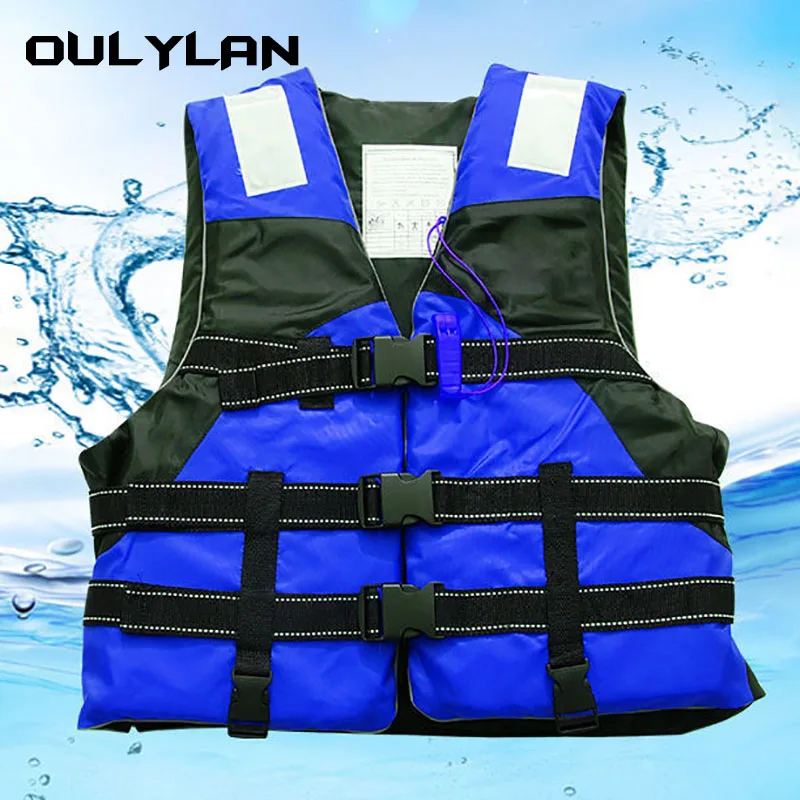 Универсальный спасательный жилет Oulylan для плавания, катания на лодках, лыжах, вождения, спасательный костюм из полиэстера, спасательный жилет для взрослых и детей на открытом воздухе Изображение 1