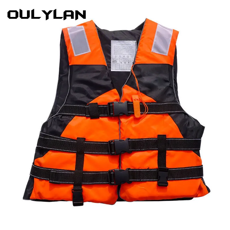 Универсальный спасательный жилет Oulylan для плавания, катания на лодках, лыжах, вождения, спасательный костюм из полиэстера, спасательный жилет для взрослых и детей на открытом воздухе Изображение 3