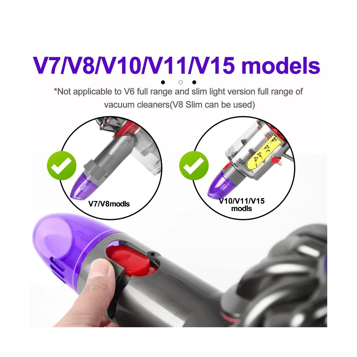 Адаптер для быстрого вакуумного всасывания для Dyson V7 V8 V10 V11 V12 V15 Тонкий Адаптер для насоса пылесоса Вакуумные пакеты для хранения Изображение 2