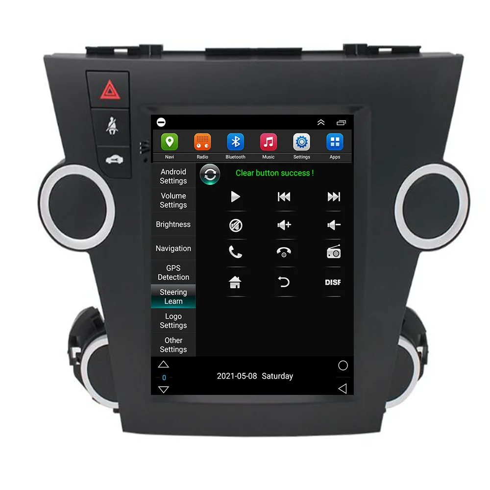 256 ГБ Экран Tesla Для Toyota Highlander 2007-2013 Android 12 8 + 128 Г Автомобильный Мультимедийный плеер Голосовое управление GPS Радио Стерео Камера Изображение 4