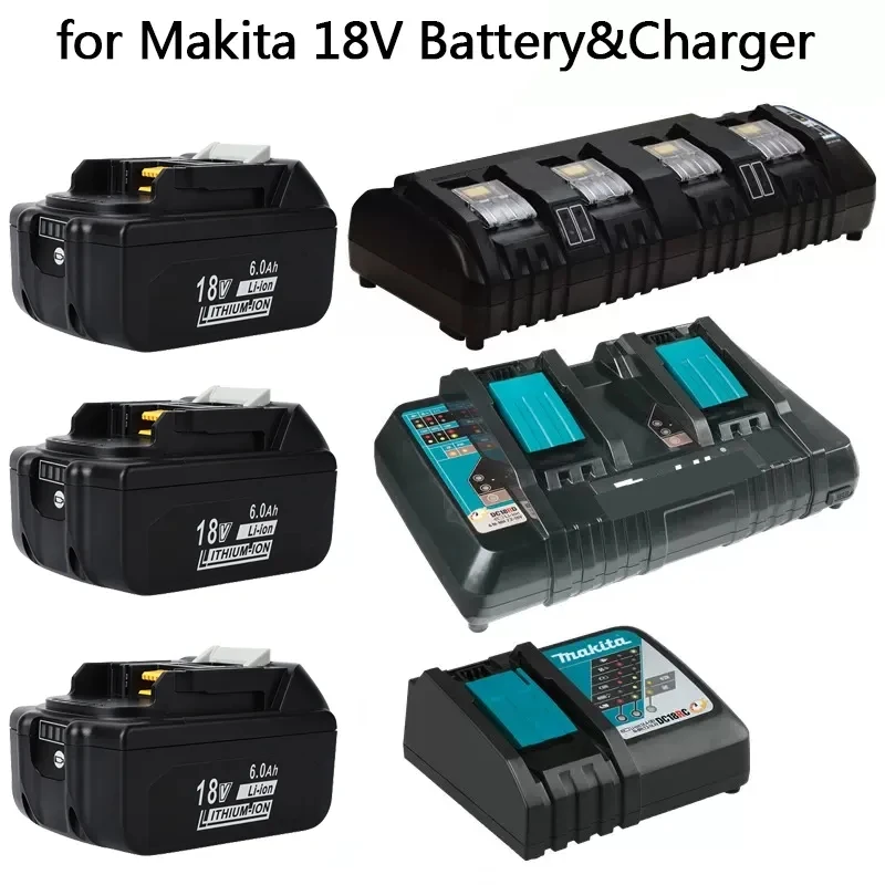 Зарядное устройство Makita Double Eddie Ion, 18 В, 14,4 В, 4A, DC18RD, DC18SF, 14,4 В, 18 В, 20 В, BL1830, BL1840, BL1850, BL1860, Bl1430 Изображение 0