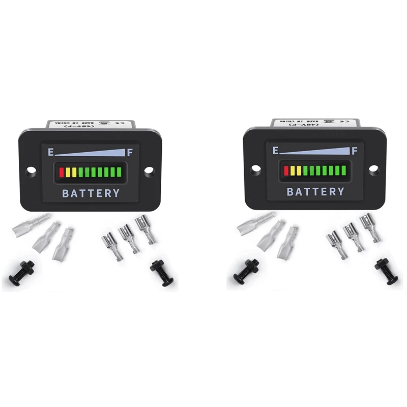 2X Измеритель заряда батареи гольф-кара 48V светодиодный индикатор заряда батареи измеритель уровня заряда батареи IP65 для клубных автомобилей, вилочных погрузчиков Изображение 0
