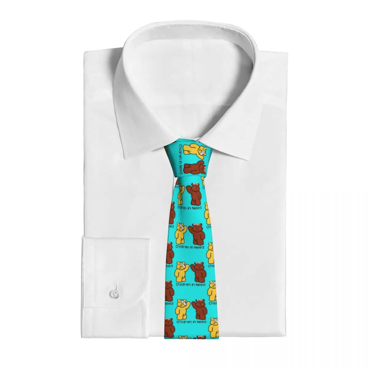 Мужской галстук Pudsey Bear Bee, Обтягивающий, 8 см, классические галстуки для мужских костюмов, аксессуары для галстуков, Свадебные аксессуары, реквизит для косплея Изображение 2