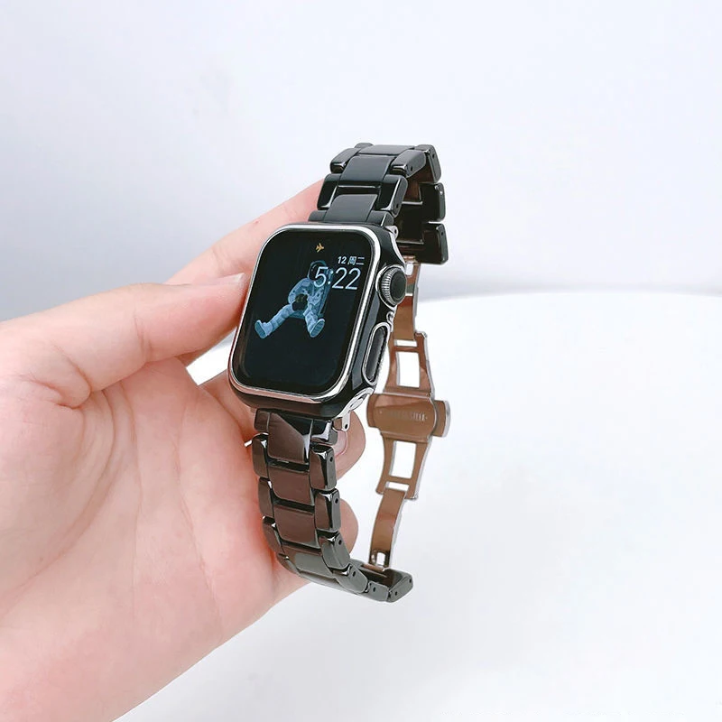 Керамический браслет-звено для Apple Watch ultra strap 49 мм 44 мм 42 мм 38 мм 40 44 мм роскошные iWatch серии 8 7 6 se 5 4 3 41 45 мм Ремешок Изображение 2