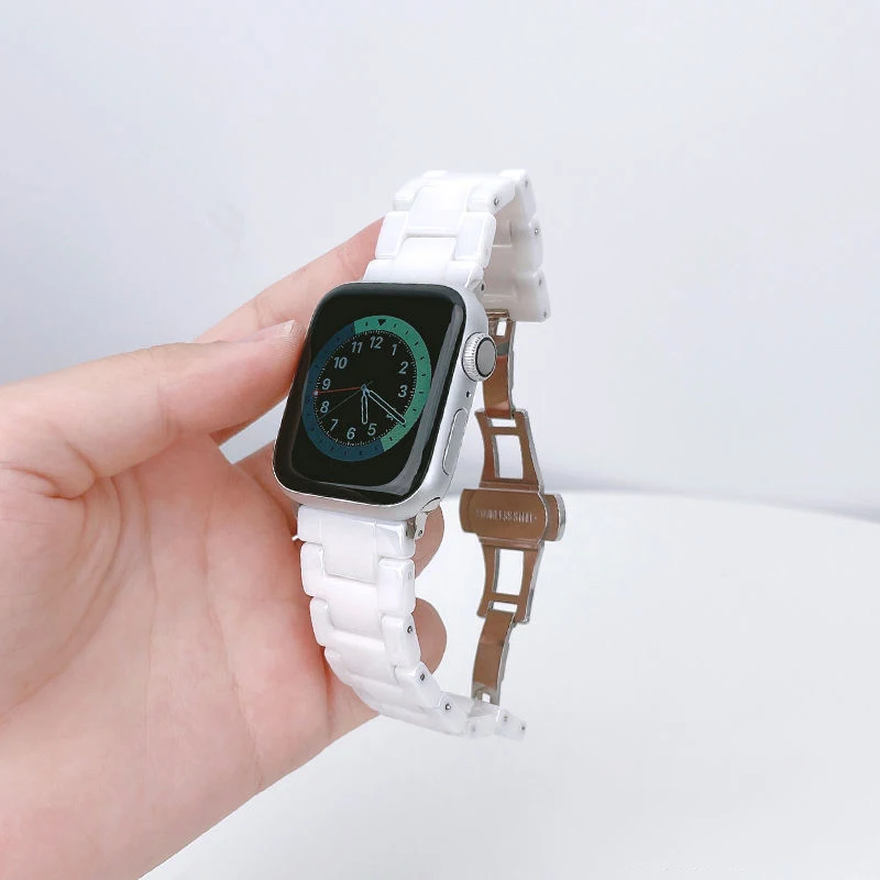 Керамический браслет-звено для Apple Watch ultra strap 49 мм 44 мм 42 мм 38 мм 40 44 мм роскошные iWatch серии 8 7 6 se 5 4 3 41 45 мм Ремешок Изображение 3