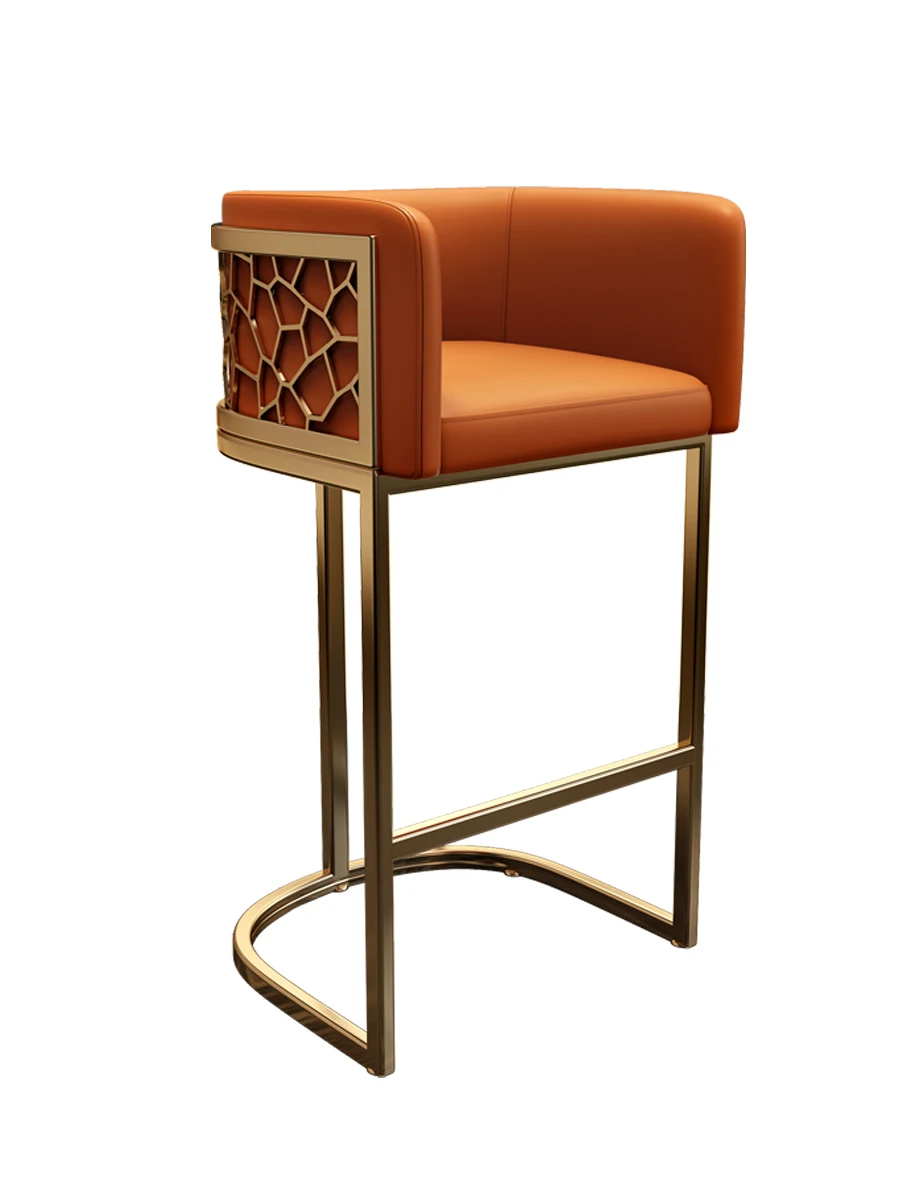 Скандинавский барный стул, современный минималистичный роскошный домашний интернет-магазин знаменитостей, барная стойка, железное кресло, высокий стул. Изображение 5