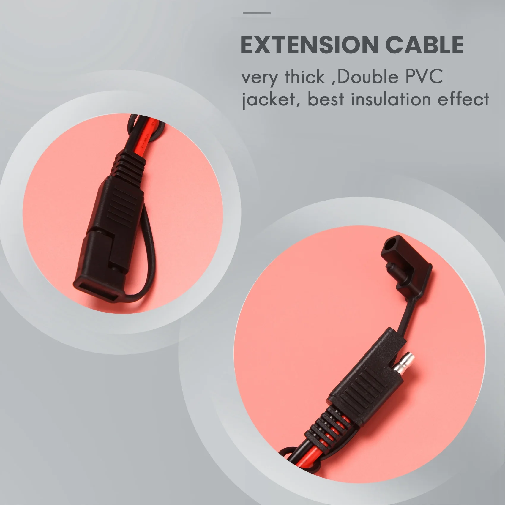 Удлинительный кабель 15 футов от SAE до SAE, быстрое подключение, отсоединение кабеля питания SAE, жгут проводов 14AWG с пылезащитным колпачком Изображение 4