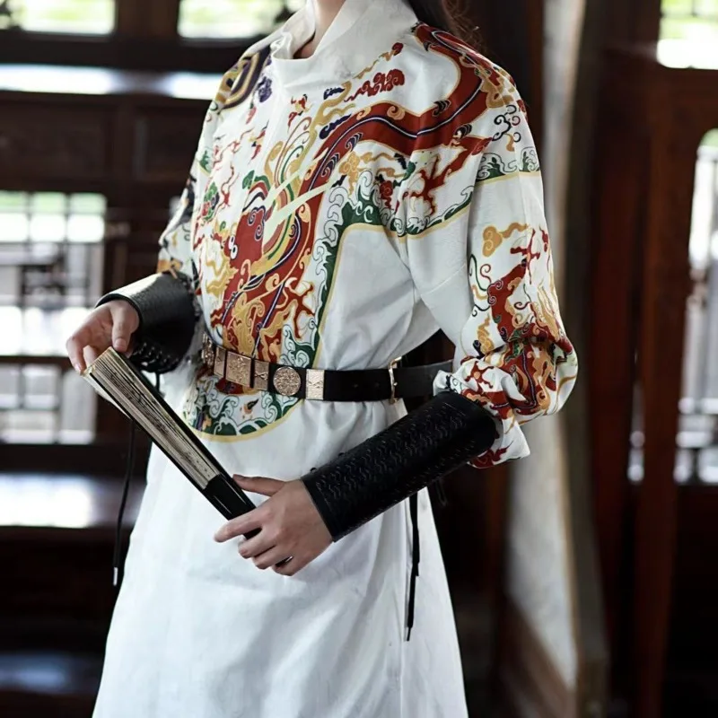Китайская Традиционная одежда Hanfu Tang Халаты С круглым вырезом Мужчины и Женщины, любители Летучих рыб, Носят Весенние и Осенние халаты Изображение 2
