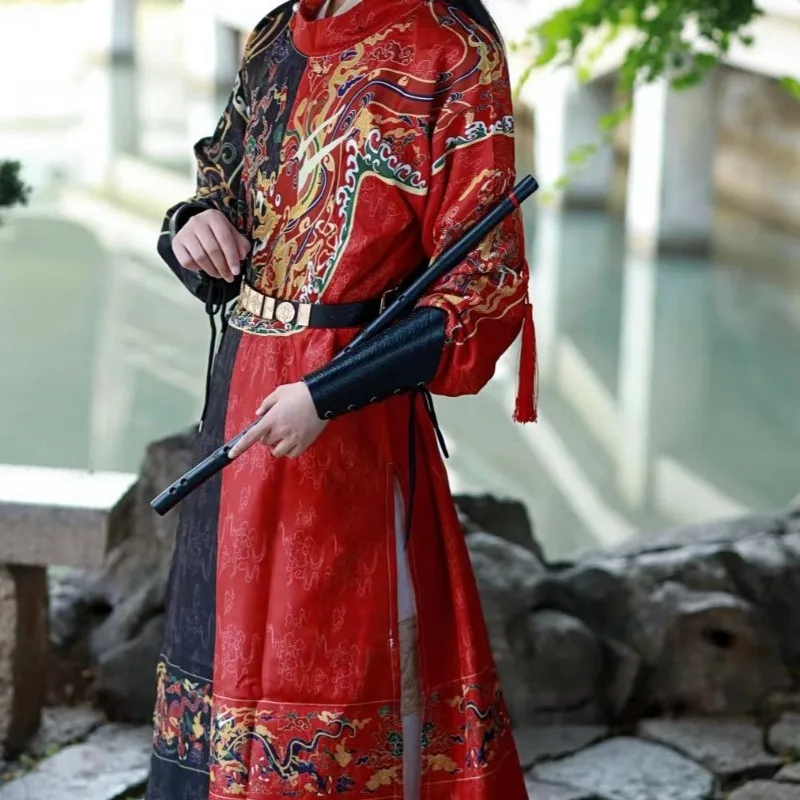 Китайская Традиционная одежда Hanfu Tang Халаты С круглым вырезом Мужчины и Женщины, любители Летучих рыб, Носят Весенние и Осенние халаты Изображение 5