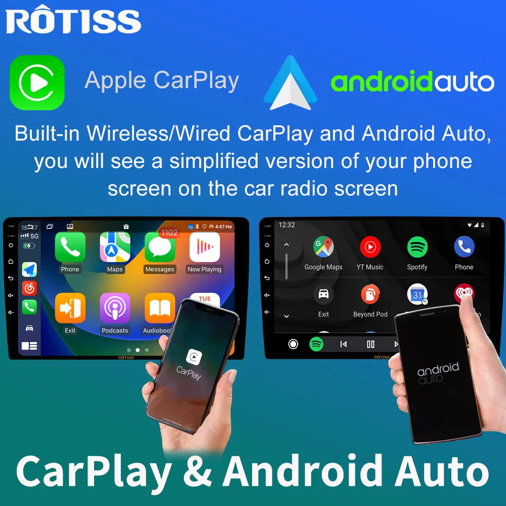 Rotiss Qualcomm 8 Core Android Автомобильный Мультимедийный Для Toyota Corolla 11 E170 Auris 2012-2016 АвтоРадио CarPlay Стерео 4G WIFI GPS Изображение 2