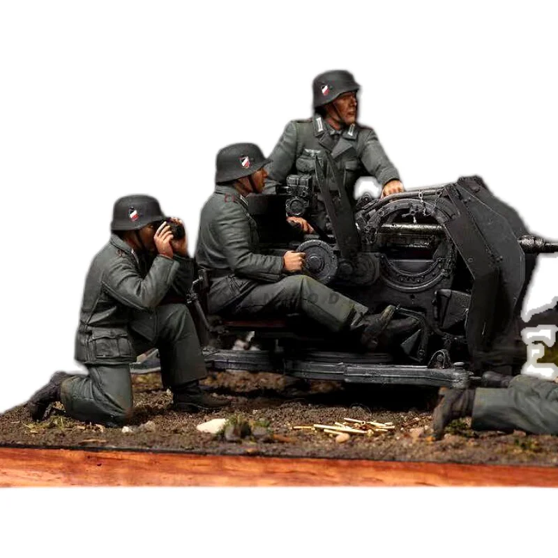 Наборы моделей солдатиков из смолы 1/35, бесцветные и собираемые самостоятельно (без пушки) A-1446 Изображение 3