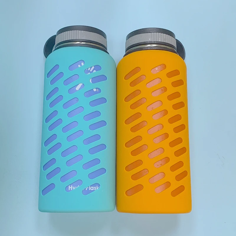 Переносная крышка для бутылки с водой, Силиконовая Термокружка, Защитный рукав для Aquaflask, Прямая чашка, Изоляционные чехлы Изображение 5