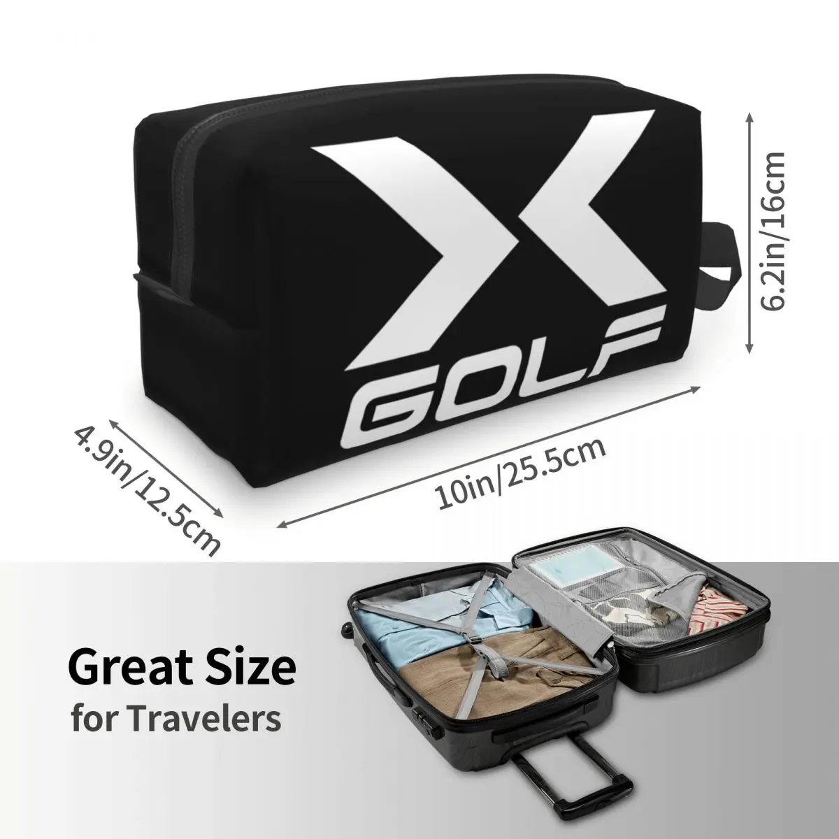 Индивидуальная сумка для туалетных принадлежностей с логотипом Golf X для женщин, косметический органайзер для макияжа, чехол для косметического набора для хранения женской косметики Изображение 3