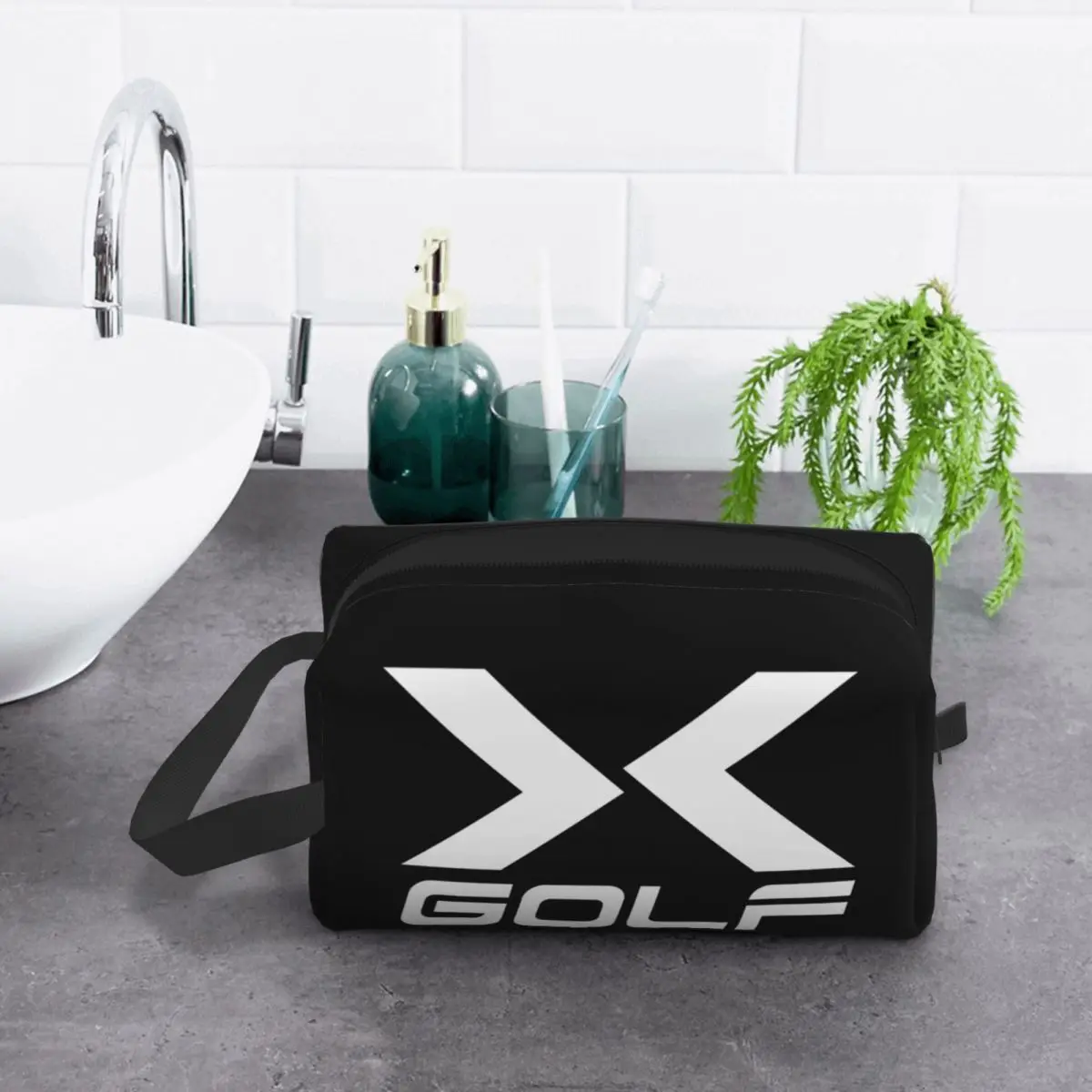 Индивидуальная сумка для туалетных принадлежностей с логотипом Golf X для женщин, косметический органайзер для макияжа, чехол для косметического набора для хранения женской косметики Изображение 5