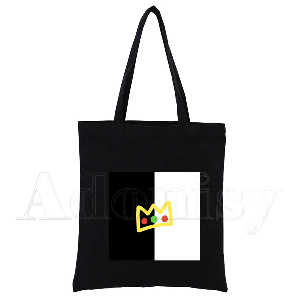 Ranboo Custom Tote Bag Shopping Print Оригинальный дизайн, черные дорожные холщовые сумки унисекс, Эко складная сумка для покупок Изображение 3