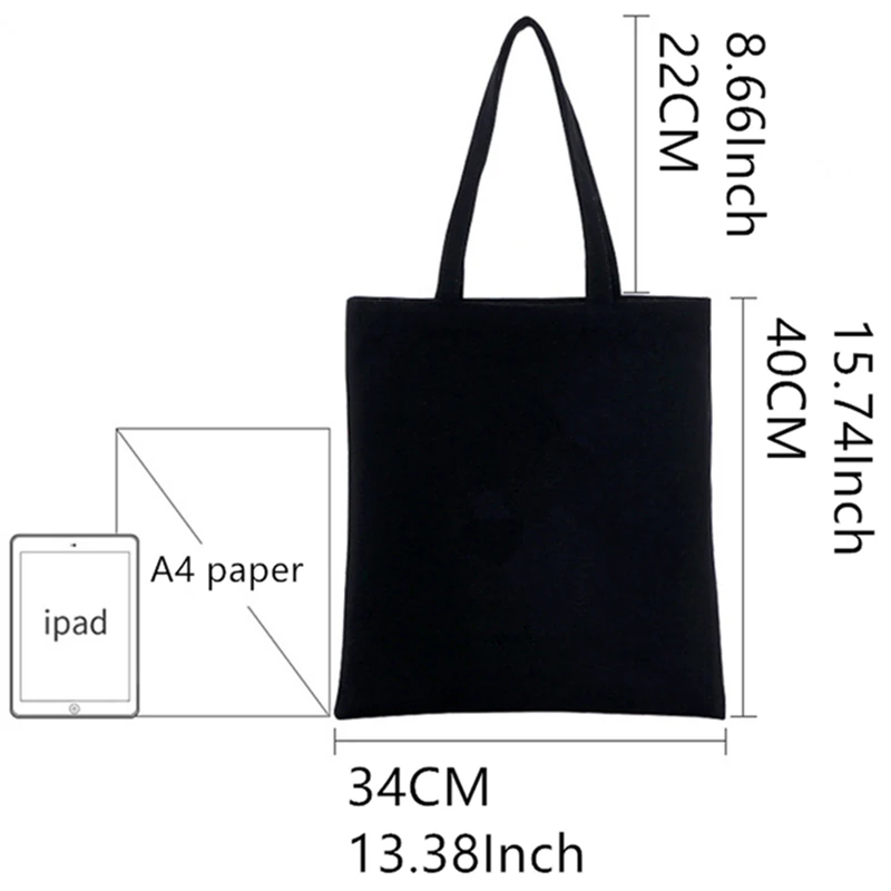 Ranboo Custom Tote Bag Shopping Print Оригинальный дизайн, черные дорожные холщовые сумки унисекс, Эко складная сумка для покупок Изображение 5
