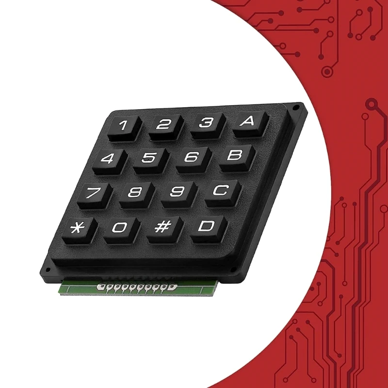 матрица 4x4 с 16 клавишной клавиатурой Модуль клавиатуры для электронного DIY 16-клавишный микроконтроллер MCU Мембранная кнопочная клавиатура челнока Изображение 2