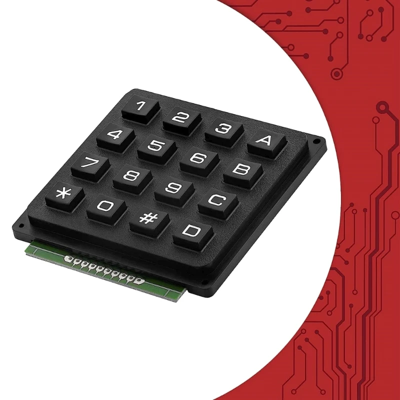 матрица 4x4 с 16 клавишной клавиатурой Модуль клавиатуры для электронного DIY 16-клавишный микроконтроллер MCU Мембранная кнопочная клавиатура челнока Изображение 4
